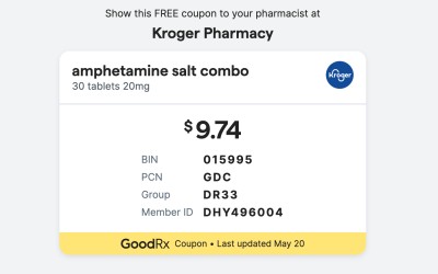 Kroger Pharmacy Amphetamine Coupon
